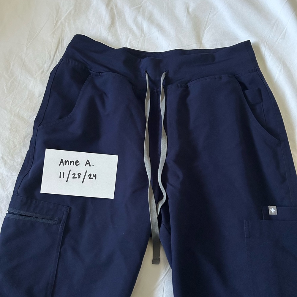 Figs Yola High Waisted Scrubs Navy